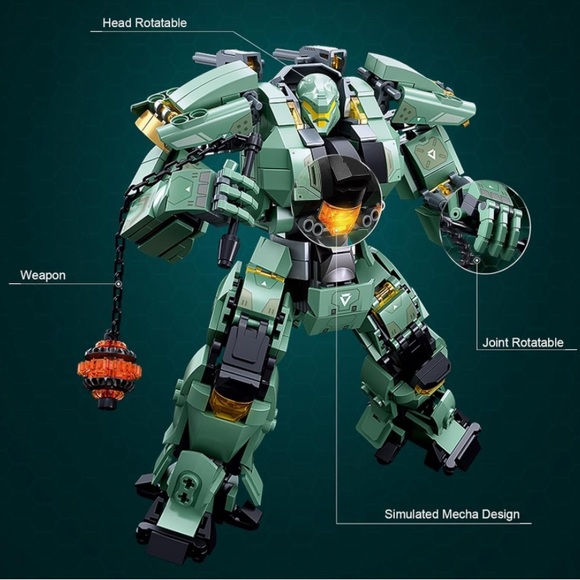 Transforming Mech Robot Building Blocks Set Toys For Kids Electric Wheel Hammer - Picture 7 of 7